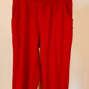 red sweatpants